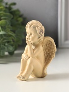 Фигурка гипс «Ангел мечтает», 10×5 см, слоновая кость - фото 809651223