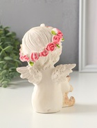 Фигурка гипс «Ангел с мишкой», 14×8 см, белая с позолотой - фото 809651226