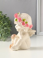 Фигурка гипс «Ангел с мишкой», 14×8 см, белая с позолотой - фото 809651227