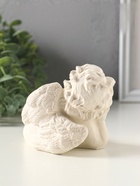 Фигурка гипс «Ангел с сердцем лежит», 8×12×7 см, белая с золотом - фото 809651230