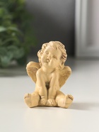 Фигурка гипс «Ангелок сидит», 6 см, слоновая кость - фото 809651236