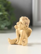 Фигурка гипс «Ангелок сидит», 6 см, слоновая кость - фото 809651239
