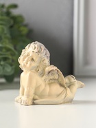 Фигурка гипс «Ангелок лежит», 6.5 см, слоновая кость - фото 809651240
