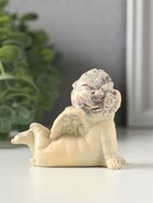 Фигурка гипс «Ангелок лежит», 6.5 см, слоновая кость - фото 809651242