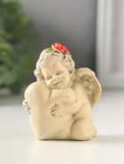 Фигурка гипс «Ангелок с сердцем», 7 см, слоновая кость - фото 809651244