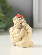 Фигурка гипс «Ангелок с сердцем», 7 см, слоновая кость - фото 809651247