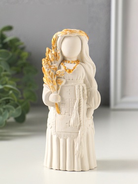 Фигурка гипс «Берегиня Леса», 13 см, белая с золотом