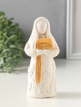 Фигурка гипс «Берегиня Материнской земли», 13 см, белая с золотом