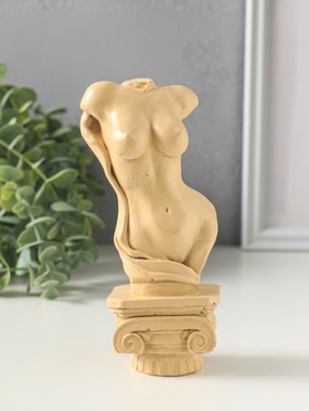 Фигура гипс «Бюст на пьедестале», 15×6 см, слоновая кость