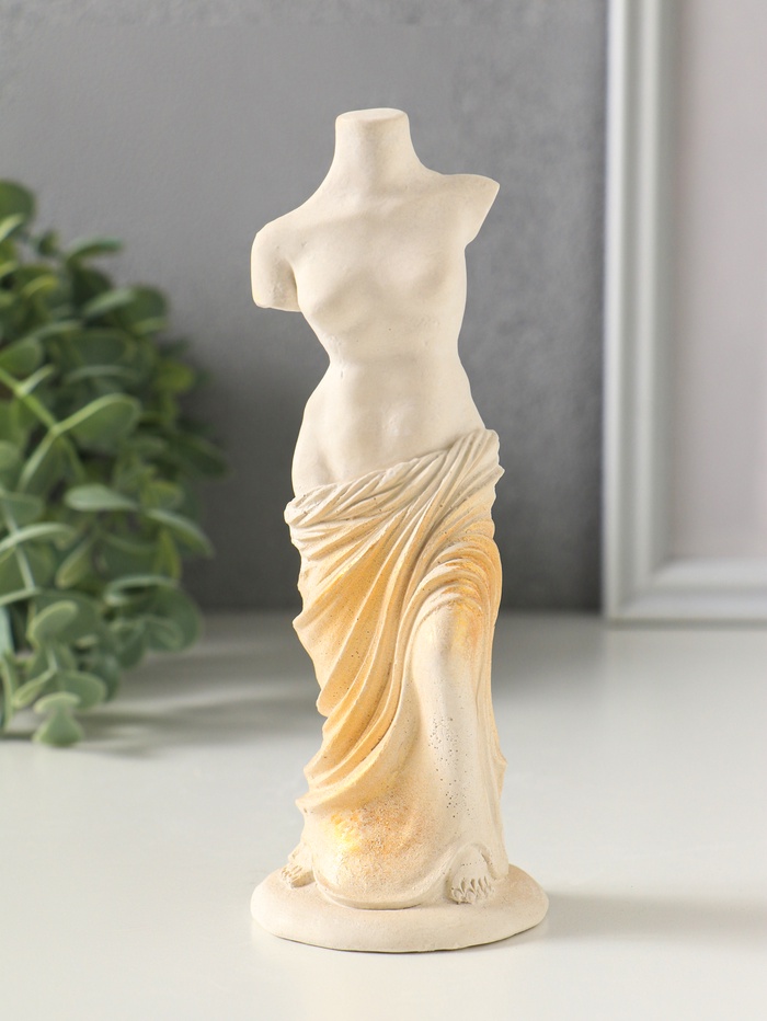 Фигурка гипс «Классика», 15×5 см, белая с позолотой