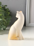 Фигурка гипс «Кошечка геометрия», 10.5 см, белая с позолотой - фото 809651422