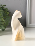 Фигурка гипс «Кошечка геометрия», 10.5 см, белая с позолотой - фото 809651423