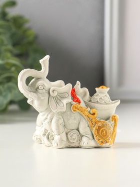Фигурка гипс «Слон с богатством», 6×8×3 см