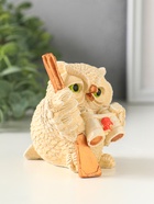 Фигурка гипс «Сова с биноклем», 8×7 см, слоновая кость - фото 809651469