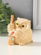 Фигурка гипс «Сова с биноклем», 8×7 см, слоновая кость - фото 809651471