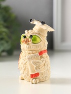 Фигурка гипс «Сова с дипломом», слоновая кость, 8×5 см - фото 809651475