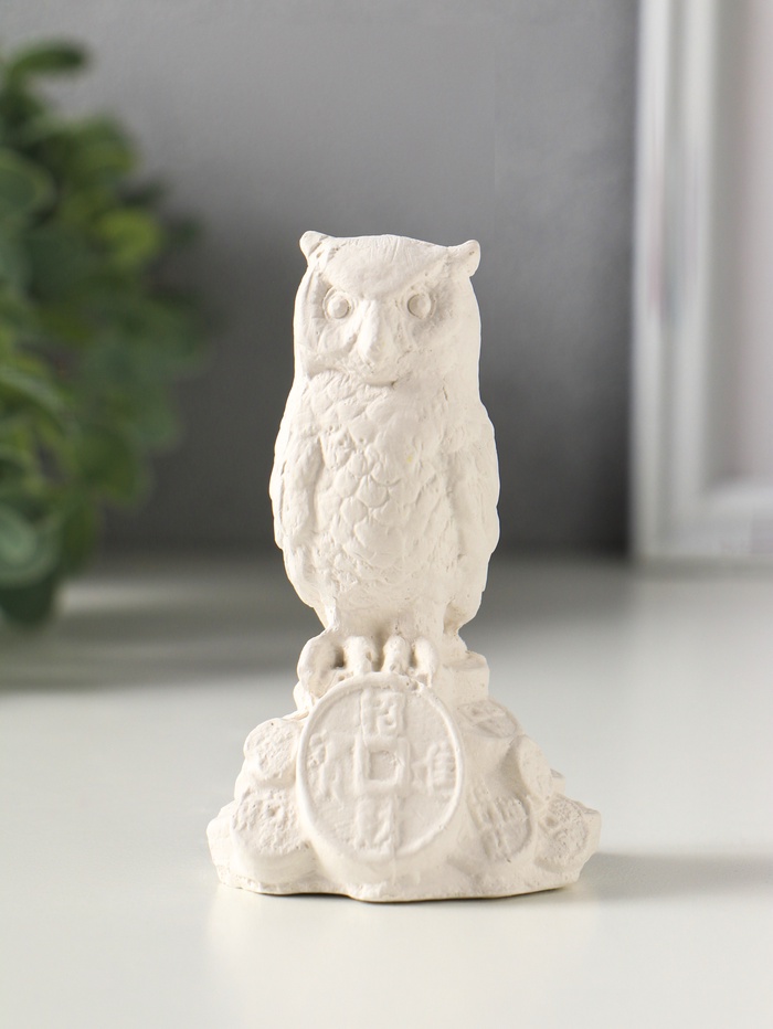 Фигурка гипс «Филин с деньгами», 10×5 см