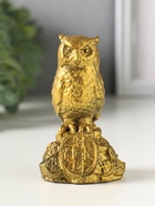 Фигурка гипс «Филин с деньгами», 10×5 см, под золото - фото 809651488