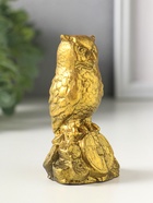 Фигурка гипс «Филин с деньгами», 10×5 см, под золото - фото 809651489