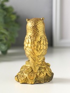 Фигурка гипс «Филин с деньгами», 10×5 см, под золото - фото 809651490