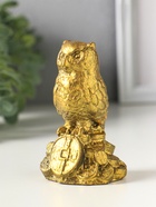 Фигурка гипс «Филин с деньгами», 10×5 см, под золото - фото 809651491