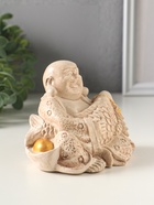 Фигурка гипс «Хотей с рыбой», 10×9×7 см, слоновая кость - Фото 2