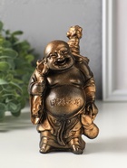 Фигурка гипс «Хотей», 14×8 см, под бронзу винтаж - Фото 1