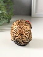 Фигурка гипс «Череп с цветком», 8×7×6 см, под бронзу с алым цветком - фото 809651502