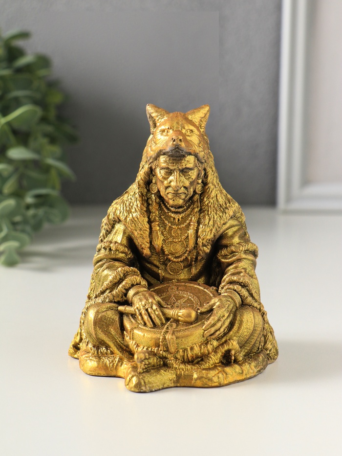 Фигурка «Шаман белых гор», 10×8×8 см, под золото