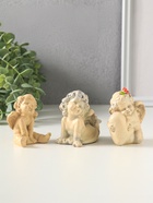 Набор фигурок 3 шт. «Милые ангелочки», гипс, 6 см, слоновая кость - фото 809651533