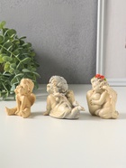 Набор фигурок 3 шт. «Милые ангелочки», гипс, 6 см, слоновая кость - фото 809651535
