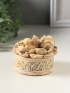 Шкатулка для украшений «Ангел в цветке», 7×7 см, слоновая кость - фото 809651538