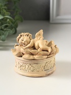 Шкатулка для украшений «Ангел в цветке», 7×7 см, слоновая кость - фото 809651539