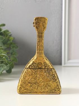 Шкатулка с крышкой для украшений «Балалайка», 14.5×8.5×5.5 см, под золото