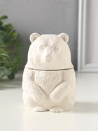 Шкатулка для украшений «Медведь», с крышкой, гипс, 11×7 см - Фото 1