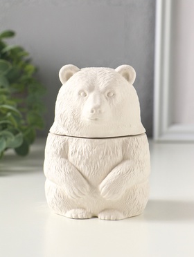 Шкатулка с крышкой для украшений «Медведь», 11×7 см, гипс