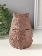 Шкатулка для украшений «Медведь», с крышкой, 11×7 см, коричневая - Фото 3