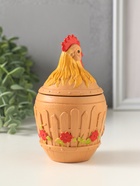Шкатулка с крышкой для украшений «Петух», 13×7 см, охра - Фото 2