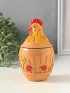 Шкатулка с крышкой для украшений «Петух», 13×7 см, охра - Фото 3