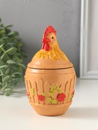 Шкатулка с крышкой для украшений «Петух», 13×7 см, охра - Фото 4
