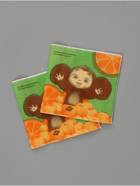 Салфетки бумажные, 24х24 см, 20 шт, Чебурашка