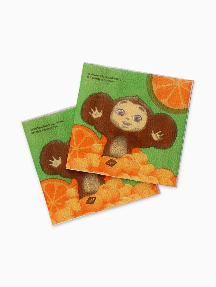 Салфетки бумажные, 24×24 см, 20 штук, «Чебурашка» - Фото 1