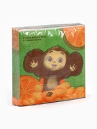 Салфетки бумажные, 24×24 см, 20 штук, «Чебурашка» - Фото 3