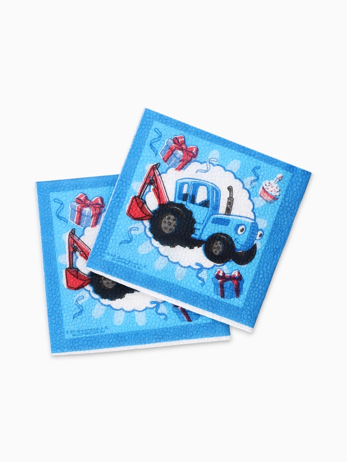 Салфетки бумажные, 24×24 см, 20 штук, «Синий трактор» - Фото 1