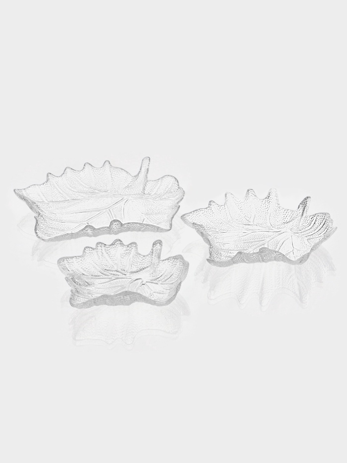 УЦЕНКА Набор блюд «Кленовый лист» 24×26×4 см, прозрачные - Фото 1