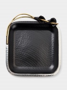 УЦЕНКА Блюдо сервировочное квадратное «Черные каллы» черное с золотом. нержав сталь 22×24×4 см 104 - Фото 1