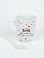 УЦЕНКА Кружка с ложкой "Мамы как пуговки", 310 мл - Фото 2