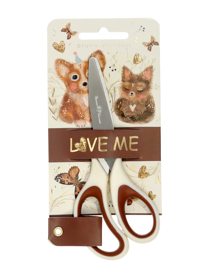Ножницы детские LOVE ME, эргономичные ручки, 14.2 см - Фото 1