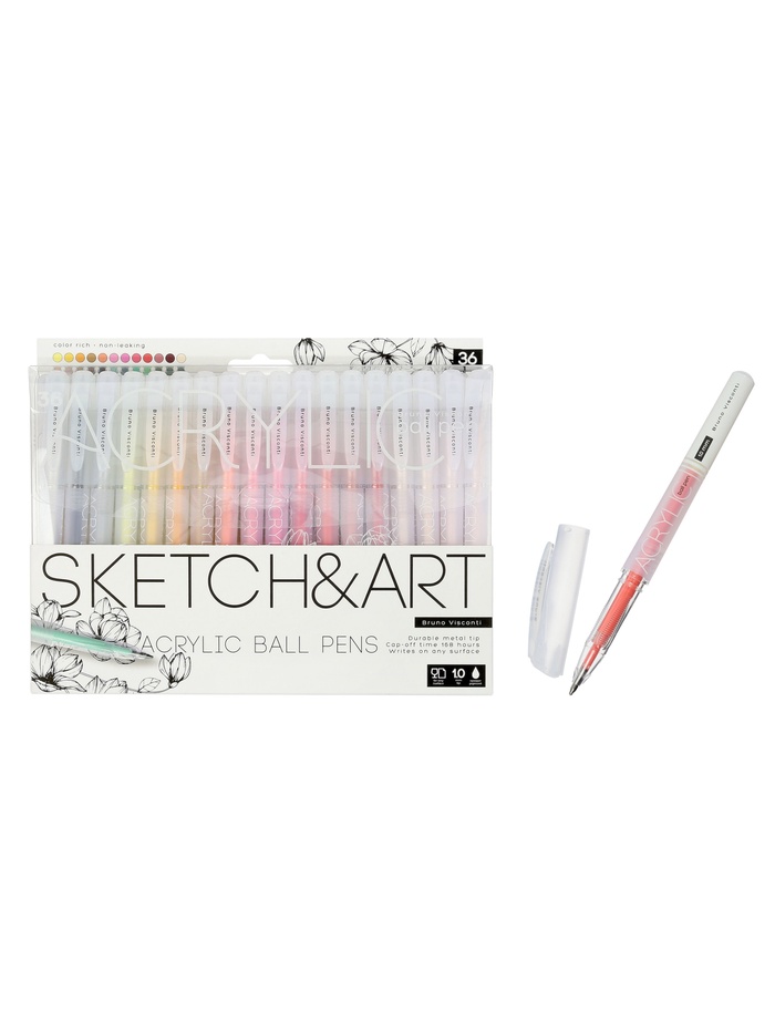 Набор акриловых ручек 36 цветов, 1.0 мм - Фото 1