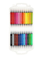 Фломастеры-кисточки 24 BRIGHT, COLORS, двусторонние, в пластиковом пенале - Фото 12